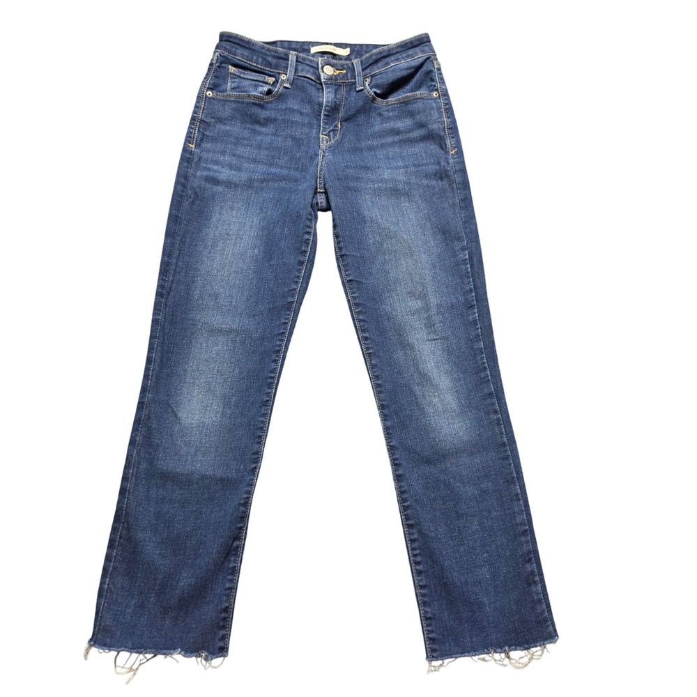 Jeans Levi's 4S W27 L28 Womens Blue Excellent Mid Rise Skinny Raw Hem 58575-0185